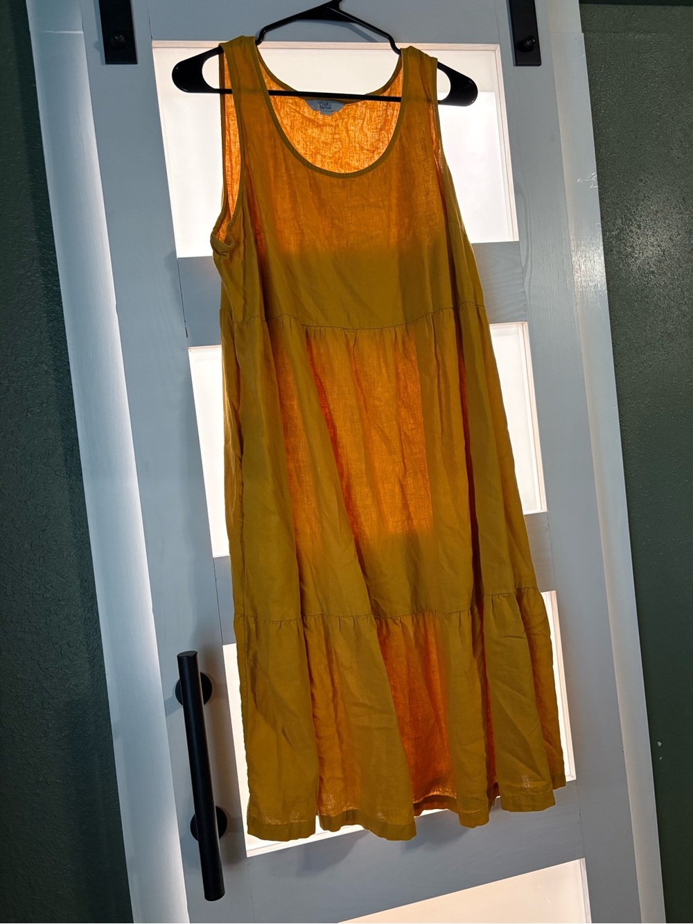 croft & barrow Mustard Yellow Tiered Sleeveless Maxi Dress